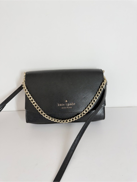 kate spade Handbags - Kate Spade Womens Carson Saffiano Leather Flap Crossbody Bag Black Casual Chic